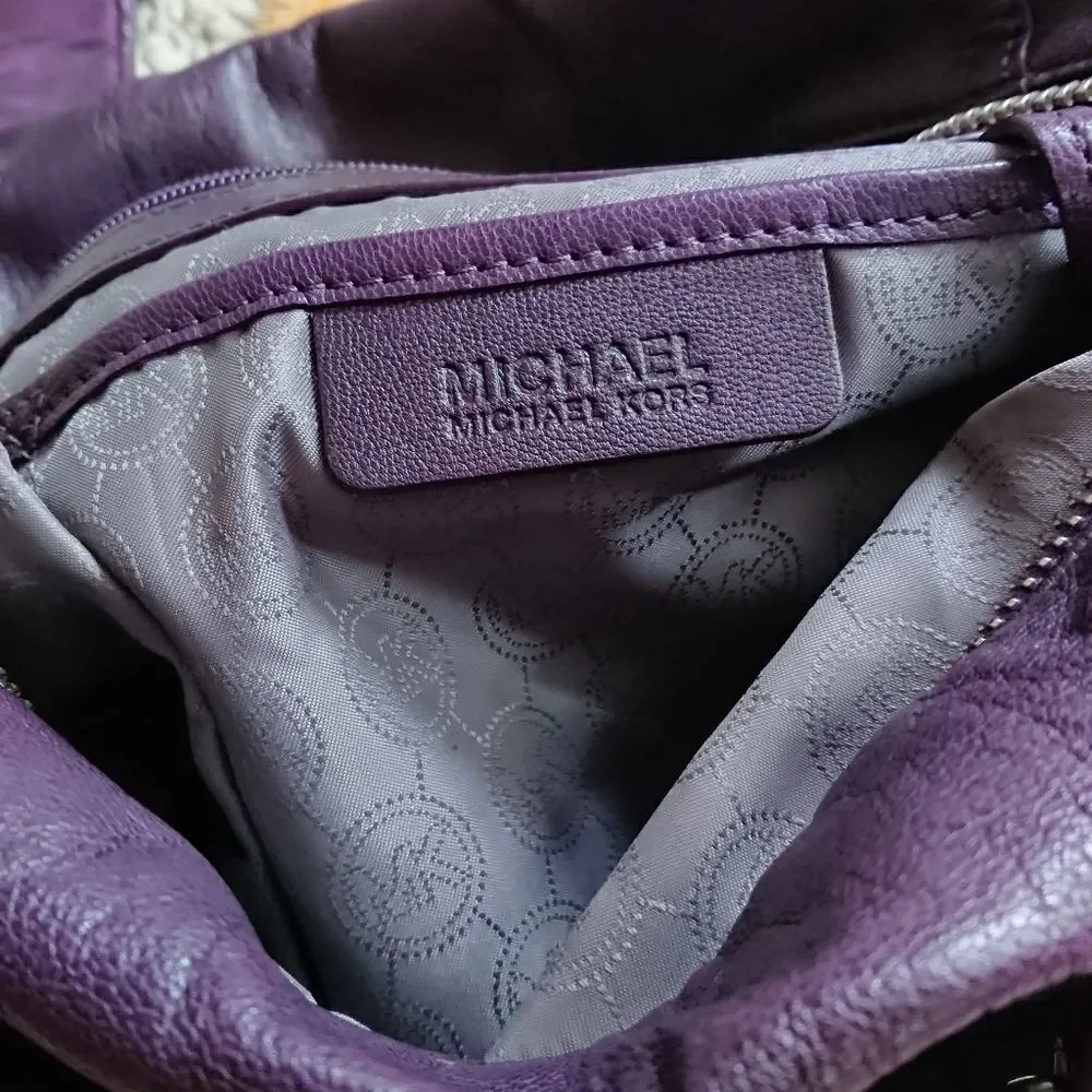 MICHAEL KORS Gibson Rich purple Leather Satchel